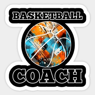 Basketball Coach - Retro Distressed Grunge Sticker